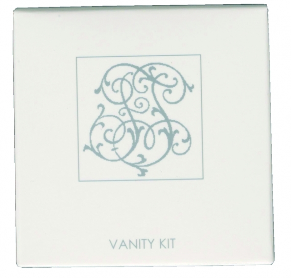 Vanity kit (cotton buds, file, cotton wool pads), cardboard box