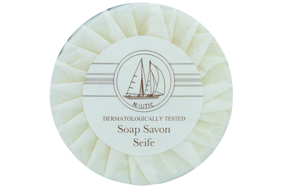 Savon doux rond 15g, papier plissé