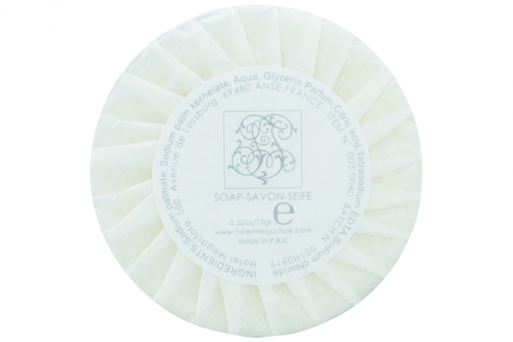 15 g round soft soap, folded paper