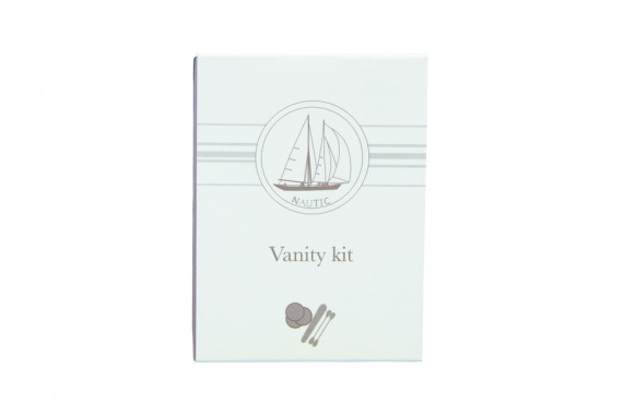 Vanity kit (cotton buds, file, cotton wool pads), cardboard box