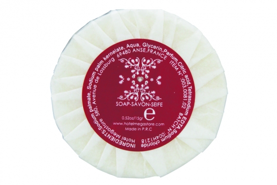 Milde Rundseife 15 g, Papier-Faltpackung (rot)