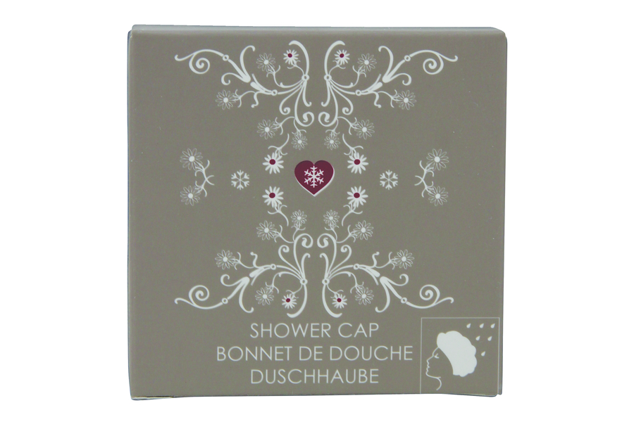 Shower cap, cardboard box (taupe)